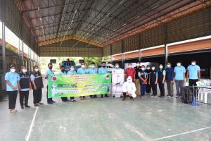 มอบหุ่นยนต์ลำเลียงอาหาร​ และ​อุโมงค์พ่นยาฆ่าเชื้อ​ มอบให้องค์การบริหารส่วนตำบลเพนียด โรงพยาบาลสนามมหาวิทยาลัยเกษตรศาสตร์ ตำบลเพนียด อำเภอโคกสำโรง จังหวัดลพบุรี